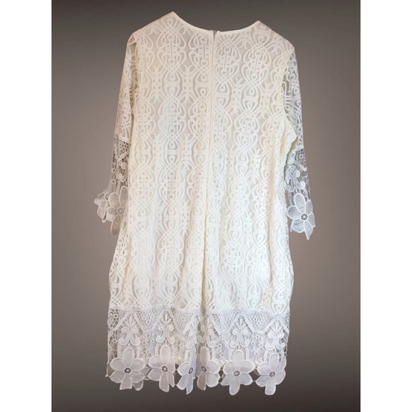 NWOT Kings Road Crochet Overlay Dress  Simple Wedding Reception Shower Dress 2x - Picture 4 of 6